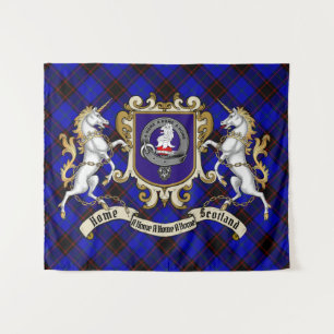 Home Clan Badge & Unicorns w/Tartan Tapestry