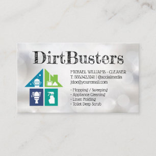 Home Clean Icons   Maid Service Business Card