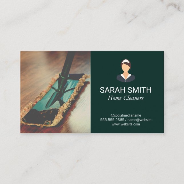 Home Cleaner | Maids | Floor Cleaning Business Card (Front)