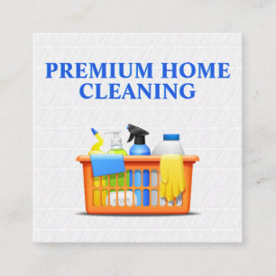Home Cleaners Maid Cleaning Supplies Tiles Square Business Card