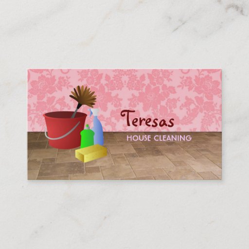 Customizable home cleaning business cards