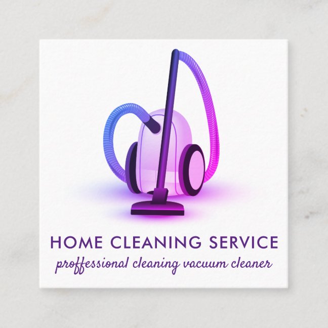 Home Cleaning House Keeper Maid Square Business Card