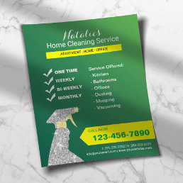 Home Cleaning House Keeping Service Spring Green Flyer