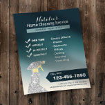 Home Cleaning House Keeping Service Teal Ombre Flyer<br><div class="desc">Home Cleaning House Keeping Service Elegant Teal Ombre Flyers.</div>