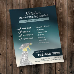 Home Cleaning House Keeping Service Teal Ombre Flyer
