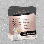 Home Cleaning Housekeeping Service Rose Gold Flyer<br><div class="desc">Rose Gold Home Cleaning House Keeping Service Flyers.</div>