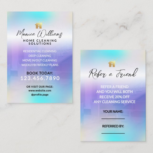 Home cleaning referral  business card (Front/Back)