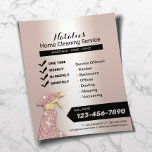 Home Cleaning Service Blush Rose Gold Housekeeping Flyer<br><div class="desc">Home Cleaning Service Blush Rose Gold Housekeeping Flyers.</div>