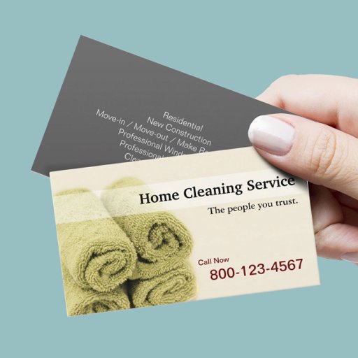 Customizable Home Cleaning Service business card