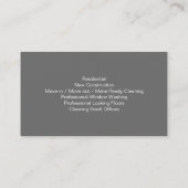 Home Cleaning Service Business Card (Back)