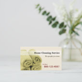 Home Cleaning Service Business Card (Standing Front)