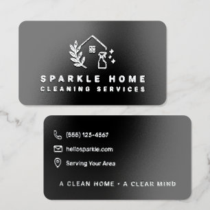 Home Cleaning Service Foil Business Cards