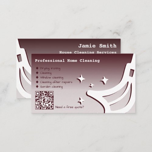 Home Cleaning Service Red Business Card