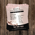Home Cleaning Service Rose Gold Glitter Drips Flyer<br><div class="desc">Home Cleaning Service Modern Rose Gold Glitter Drips Flyers.</div>