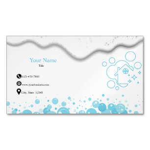 Home Cleaning Service Soap Bubbles Business Card Magnet