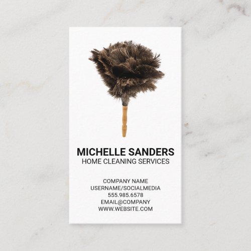 Home Cleaning Services  Feather Duster Business Card
