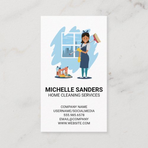 Home Cleaning Services  House Maid Business Card