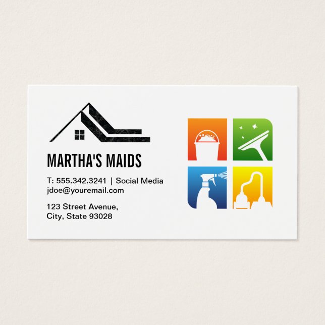 Home Cleaning Services Icon | House Logo (Front)