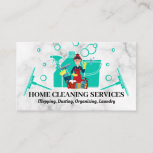 Home Cleaning Supplies   Janitor Business Card