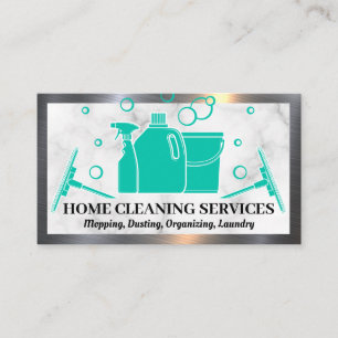 Home Cleaning Supplies Soap Bubbles Business Card