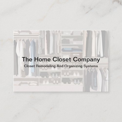 Home Closet Remodeling And Organizing Business Card