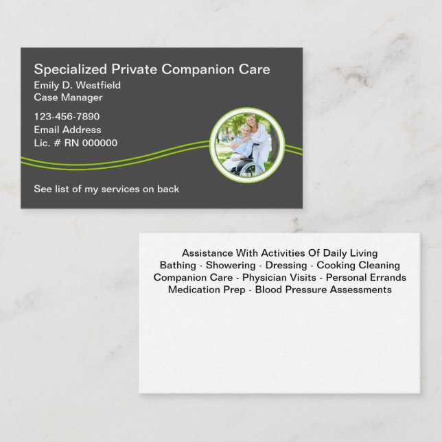 Home Companion Services Business Cards (Front/Back)