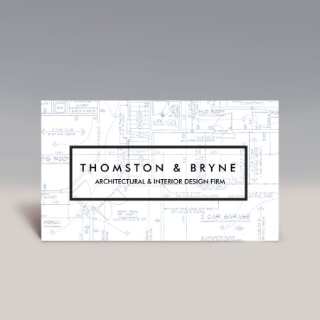 Home Construction And Architect Blueprint Business Card