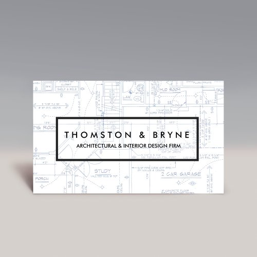 Home Construction and Architect Blueprint Business Card