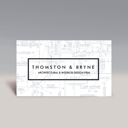 Customizable Home Construction and Architect Blueprint Business Card