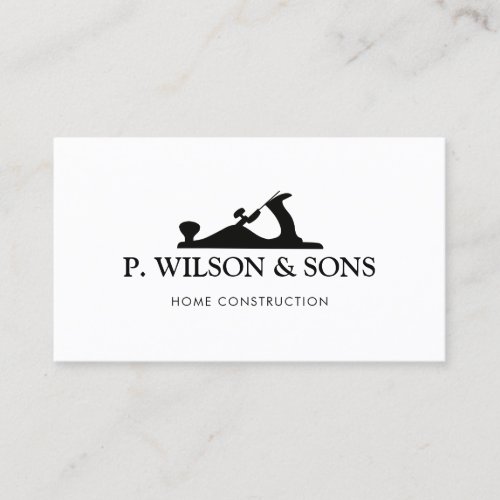 Home Construction and Carpenter Wood Plane Logo Business Card