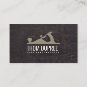 Home Construction and Carpentry Wood Plane Logo 3 Business Card