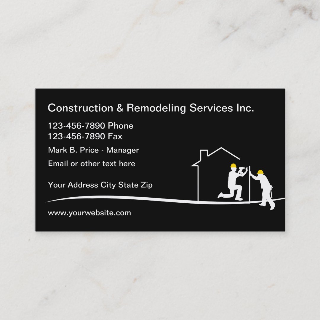 Home Construction And Remodeling Business Card | Zazzle