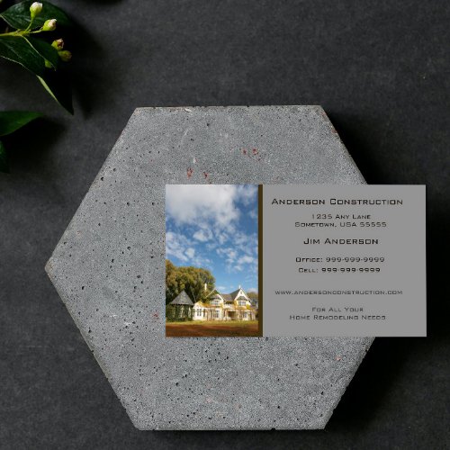 Home Construction Business Card _ Gray