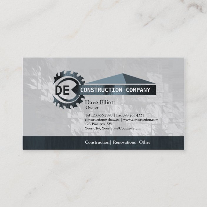 Home construction monogram business cards | Zazzle.com