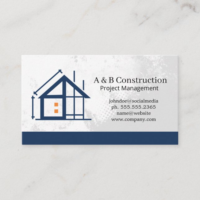 Home Construction | Project Builder Architect Business Card (Front)