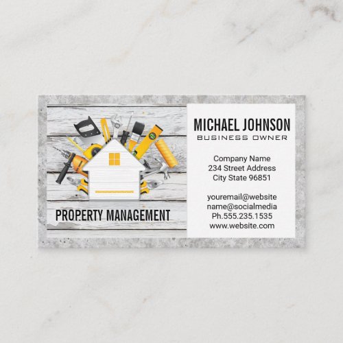 Home Construction Tools  Wood Concrete Business Card