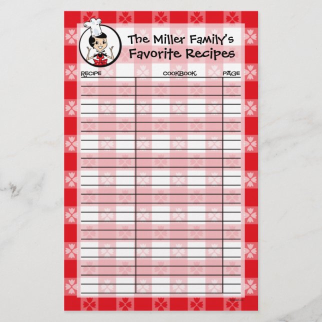 Home Cookin' Custom Recipe Saver (Front)