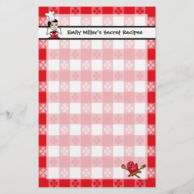 Home Cookin' Custom Stationery (Front)