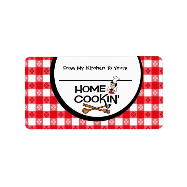 Home Cookin' Personalized Food Label (Front)