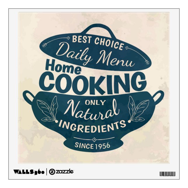 Home Cooking – Natural Ingredients Kitchen  Wall Decal (Front)