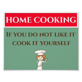 Home Cooking,  Sign, add or edit text Poster
