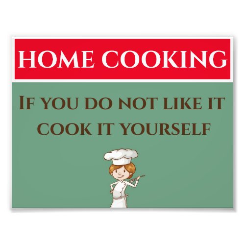 Home Cooking  Sign add or edit text Poster