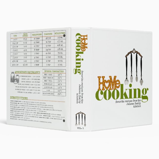  Home Cooking Stylish Modern Recipe Organizer  3 Ring Binder (Background)