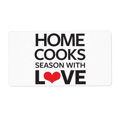Home Cooks Season With Love Label