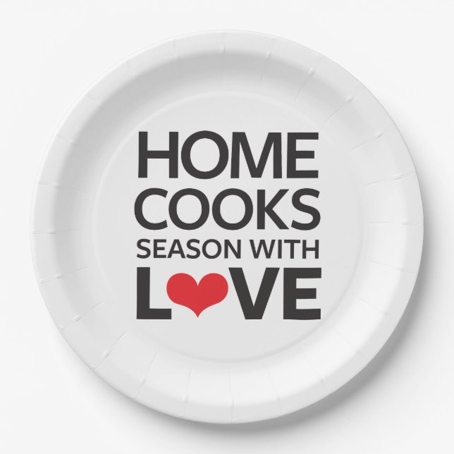 Home Cooks Season With Love Paper Plates (Front)