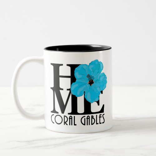 HOME Coral Cables Blue Hibiscus 11oz Two_Tone Coffee Mug