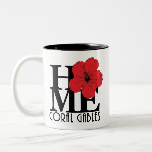 HOME Coral Gables Red Hibiscus 11oz Two_Tone Coffee Mug