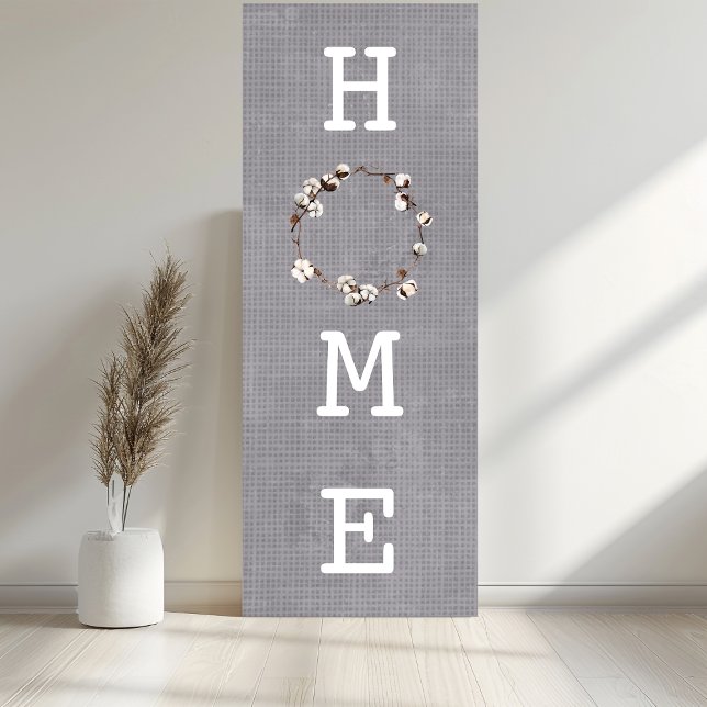 Home Cotton Wreath Rustic Linen Farmhouse Canvas Print (Creator Uploaded)