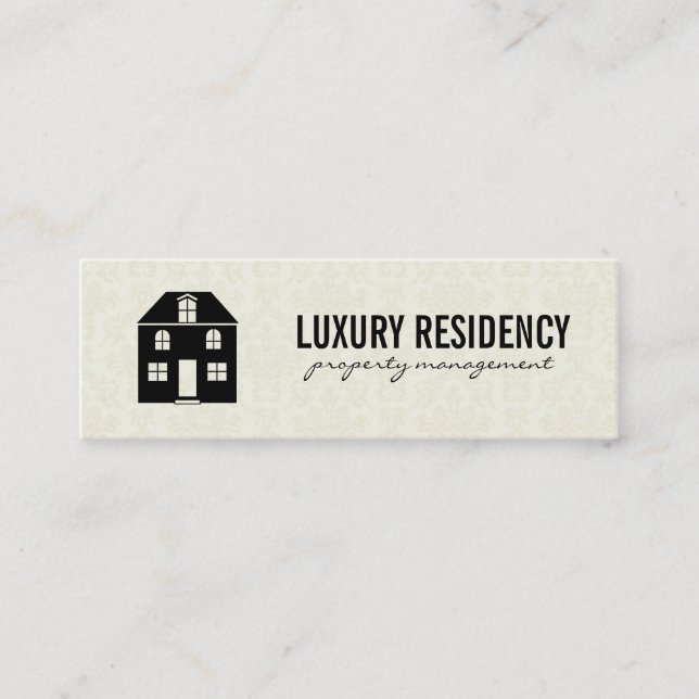 Home | Damask Mini Business Card (Front)