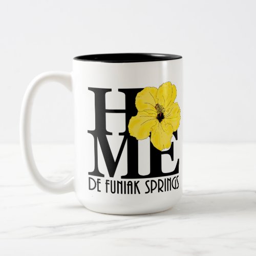 HOME De Funiak Springs 15oz Yellow Hibiscus Two_Tone Coffee Mug